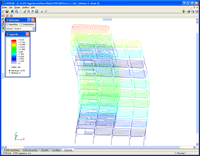 CYPECAD – Déformée 3D de la structure. Cliquez pour agrandir l'image